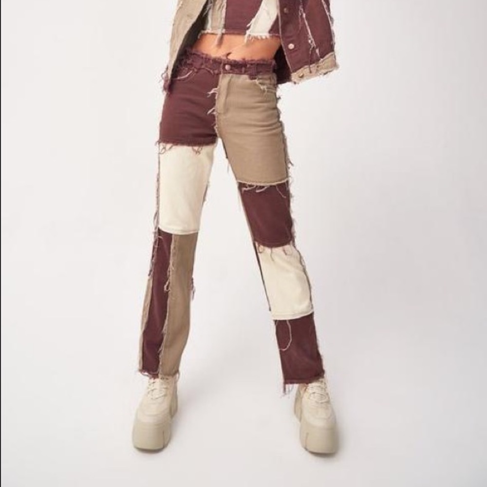 jaded london patchwork jeans